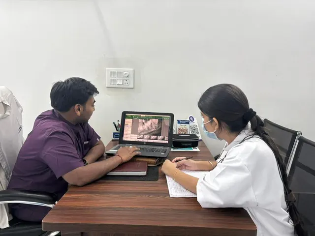 Mentor and student discussing a case